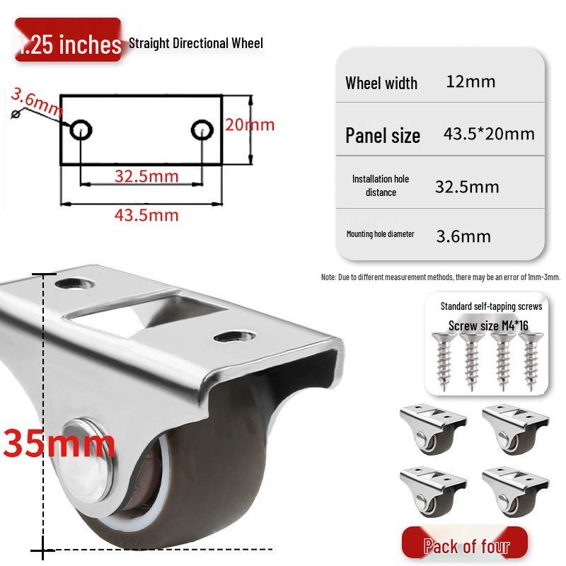 Ultra-Quiet Universal Small Trolley Load-Bearing Swivel Caster for Furniture
