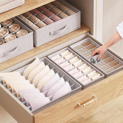 Stoff-Aufbewahrungsbox für Socken, Unterwäsche und BHs - Deckellos, Waschbar und Faltbarer Organizer