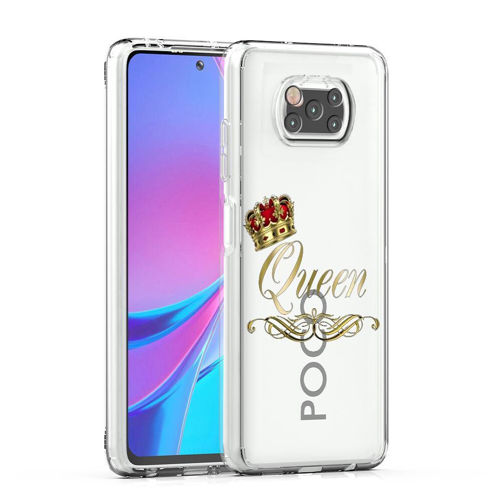 Phone Case For Xiaomi Poco X6 X5 NFC X3 F6 F5 Pro F4 F3 M3 14 13T 12T 12 13 Lite 11 Cover Couple Style Cartoon Crown king Queen