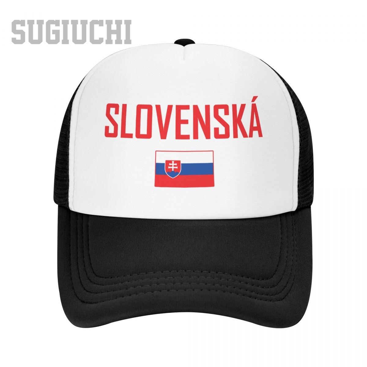 

Unisex Mesh Cap Hat Slovakia SLOVENSKA Flag And Font Trucker for Unisex Women Baseball Caps Outdoors Cool