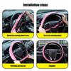 Steering Wheel Cover 37-38cm Summer Winter Universal PU Leather Embossed Corrugated Steering Wheel Cover Non-slip Heat-resistant