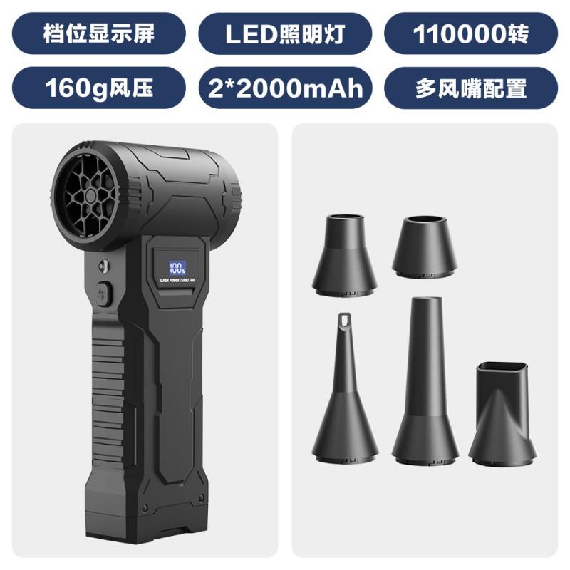 Portable Cordless Blower Vacuum 4-Speed Brushless Motor Car Camping Desk Cleaning 6-Blade Metal Fan