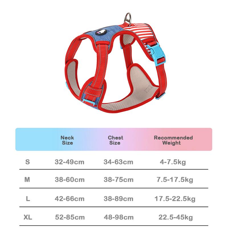 No-Pull Dog Harness Vest with Striped Color Block Design New Macaron Colors Adjustable Escape-Proof Pet Leash Set for Walking S
