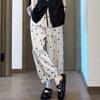 Plus Size Women's Summer Thin Loose Lantern Pants - High-Waist Slimming Polka Dot Casual Trousers with Cuffed Anti-Wrinkle Design