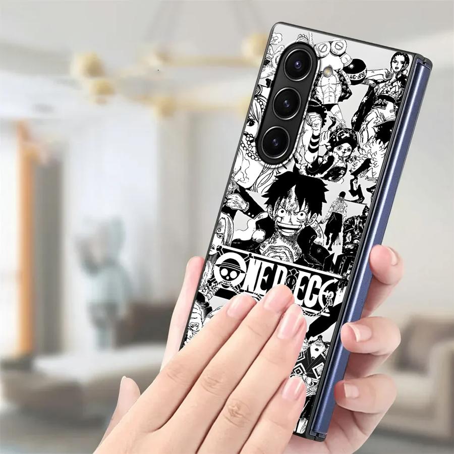Zadní kryt na telefon pro Samsung Galaxy ZFold7 ZFold4 ZFold5 ZFold3 ZFold6 Z Fold 7 6 5 4 3 One Piece Komiks Luffy