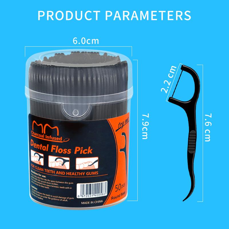 Bottle Containing 50 Disposable Toothpicks with Fine Thread