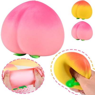 Peach Squishies,Stress Relief Soft Squeeze Fruit Toys Novelty Fidget Sensory Food Toys Flexible Fidget Balls Decompression Gift