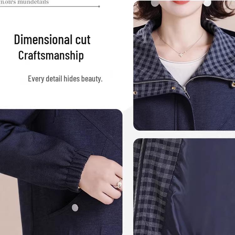 Autumn Casual Plus Size Short Windbreaker for Stylish Moms 50+