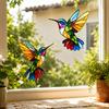 1set Colorful Flying Birds Static Window Clings, Reusable No‑Glue Sunshine Catcher Glass Stickers, Indoor Outdoor Home RV Decor