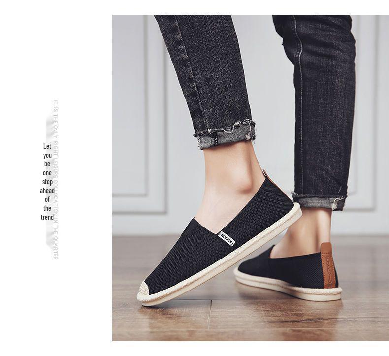 Men's Summer Breathable Linen Slip-On Loafers with Deodorant