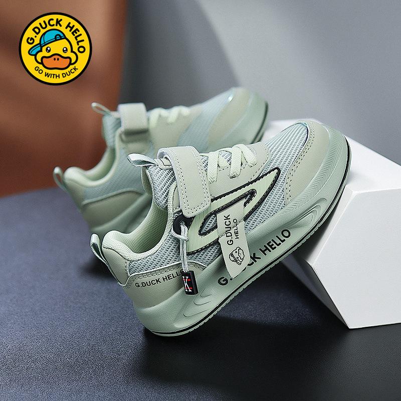Little Yellow Duck Girls' Shoes 2025 Spring and Autumn New Mesh Breathable Non-slip Soft Sole Children's Casual Children's Sports Shoes
