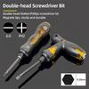 Multi-function Screwdriver Telescopic Ratchet Adjustable Handle Double Head Slotted Phillips Replaceable Screwdrivers Bits Set