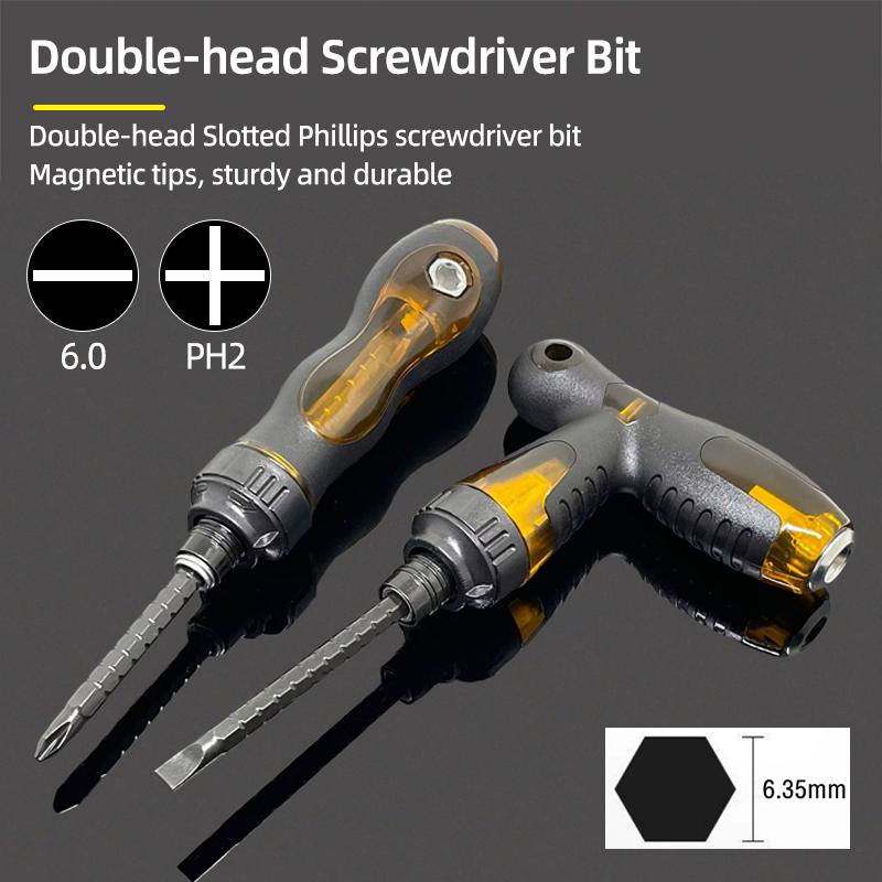 Multi-function Screwdriver Telescopic Ratchet Adjustable Handle Double Head Slotted Phillips Replaceable Screwdrivers Bits Set