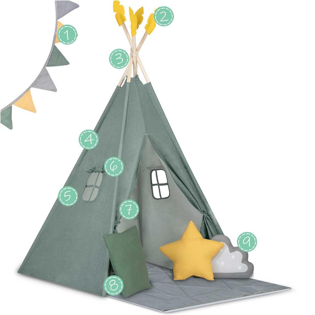 Nk-406 Nukido Tipi Tent For Children - Green