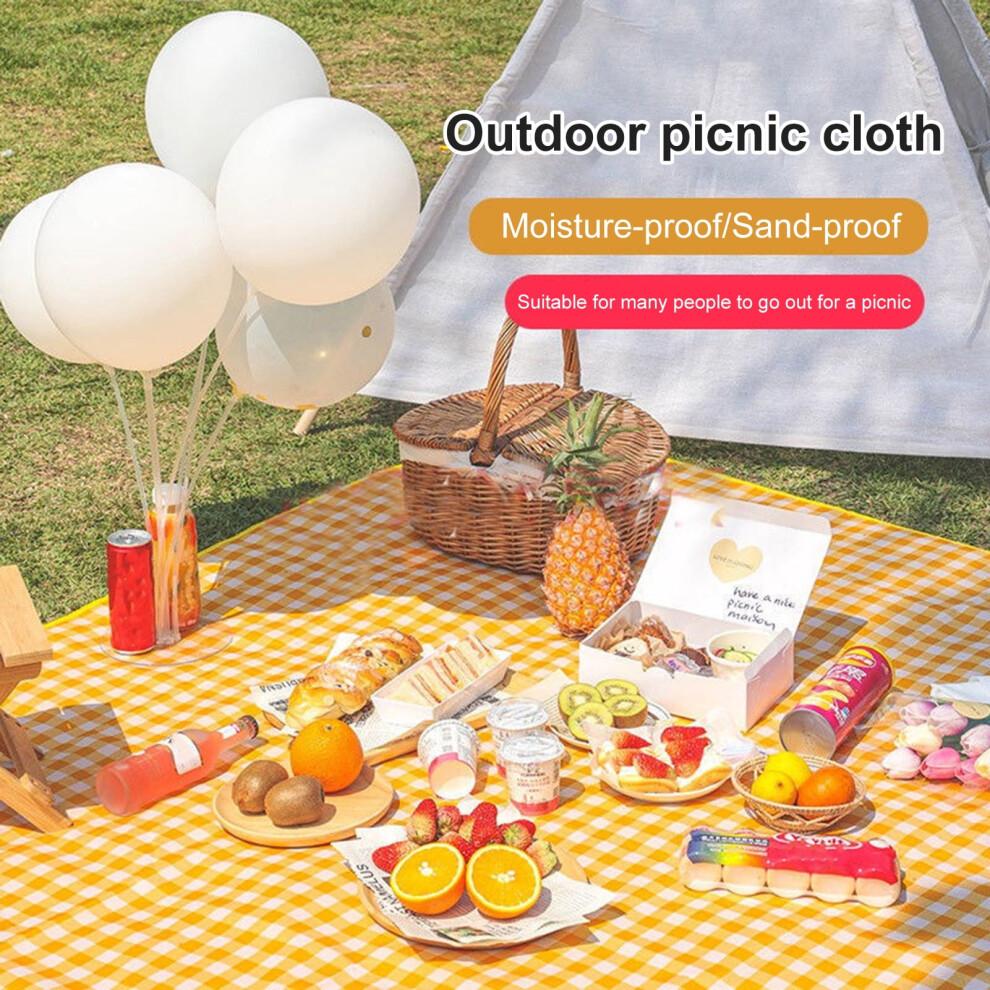 Hesroicy Picnic Mat with Handle - Waterproof, Foldable, Machine Washable Plaid Blanket for Outdoor, Camping, Beach - Portable & Anti-Dirty