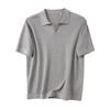 Heavy Rare Mulberry Silk/Cashmere/Cotton Italian Order Men's Lapel Knitted Short Sleeve Polo Shirt Summer