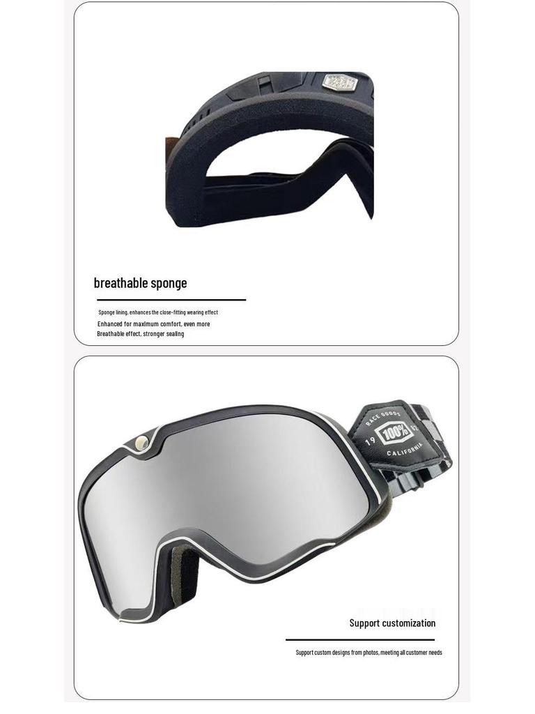 Beliebte wind- und sanddichte Motorrad-Fahrbrille – Offroad- und Harley-Helm-kompatibel