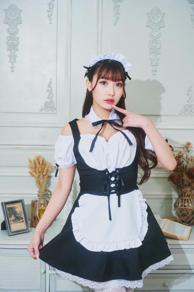 Clearstone GLOWHOLIC Cosplay Halloween Corset Maid M Black Women's