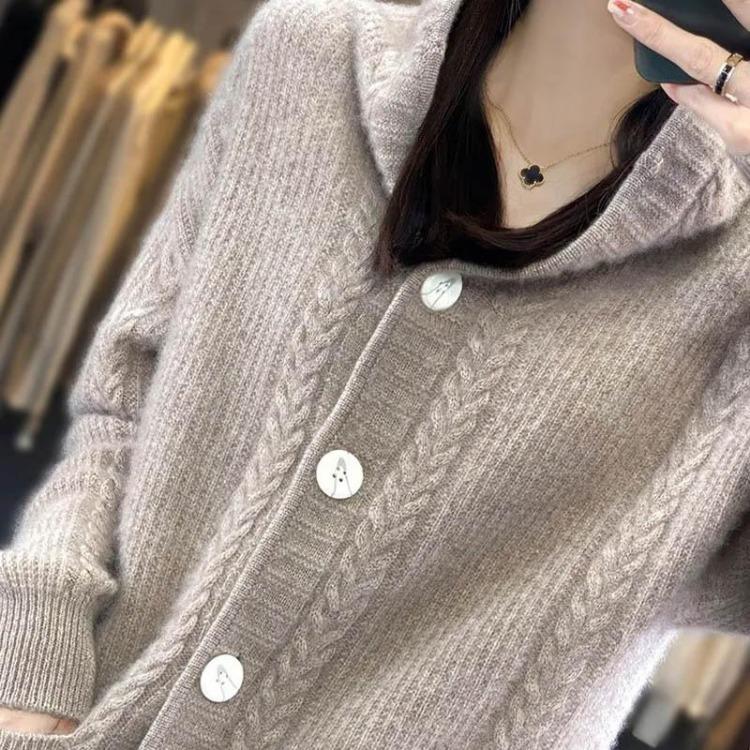 Thickened Long Sleeve Cardigan Sweater Coat for Women Loose Large Size Autumn Winter Jacket