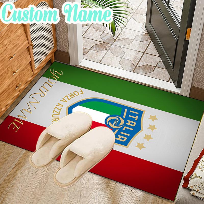 Custom Name Italian Crest Rug Office Rug Chair Mat Non Slip Carpet Rugs for Bedrooms Dining Room Living Room Home Decor gifts