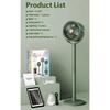Wiederaufladbarer Solar-Bodenventilator mit flexibler Höhenverstellung Leiser Teleskop-Schreibtischventilator für Terrassen, Gärten und kleine Räume
