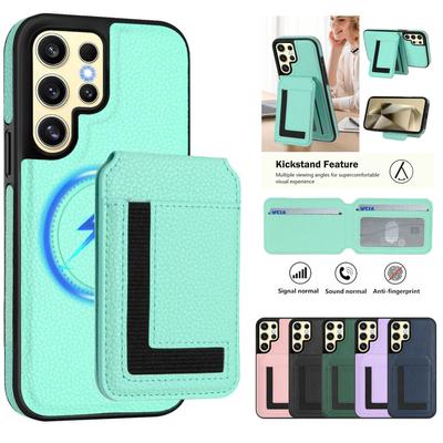 Magsafe 2 In 1 Detachable iPhone 16 Wallet Case with Card Holder Magnetic PU Leather Flip Cover Kickstand Credit Slots for Samsung Galaxy S25 S24 S23