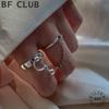 Real 925 Sterling Silver Retro Round Geometric Ring For 2 Rigns Women Chain Vintage Fine Jewelry Minimalist Accessories Gift
