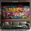 1pc Graffiti Party Backdrop Banner - Colorful Design Easy to Use For Indoor Decor Perfect For Birthday Anniversary Wedding Home/Office Wall