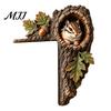 Christmas Classroom Decoration Woodland Chipmunk Door Topper, Resin Tree Hollow Corner Decor with Oak Festive Wooden Ornament Leaves, Cute Forest