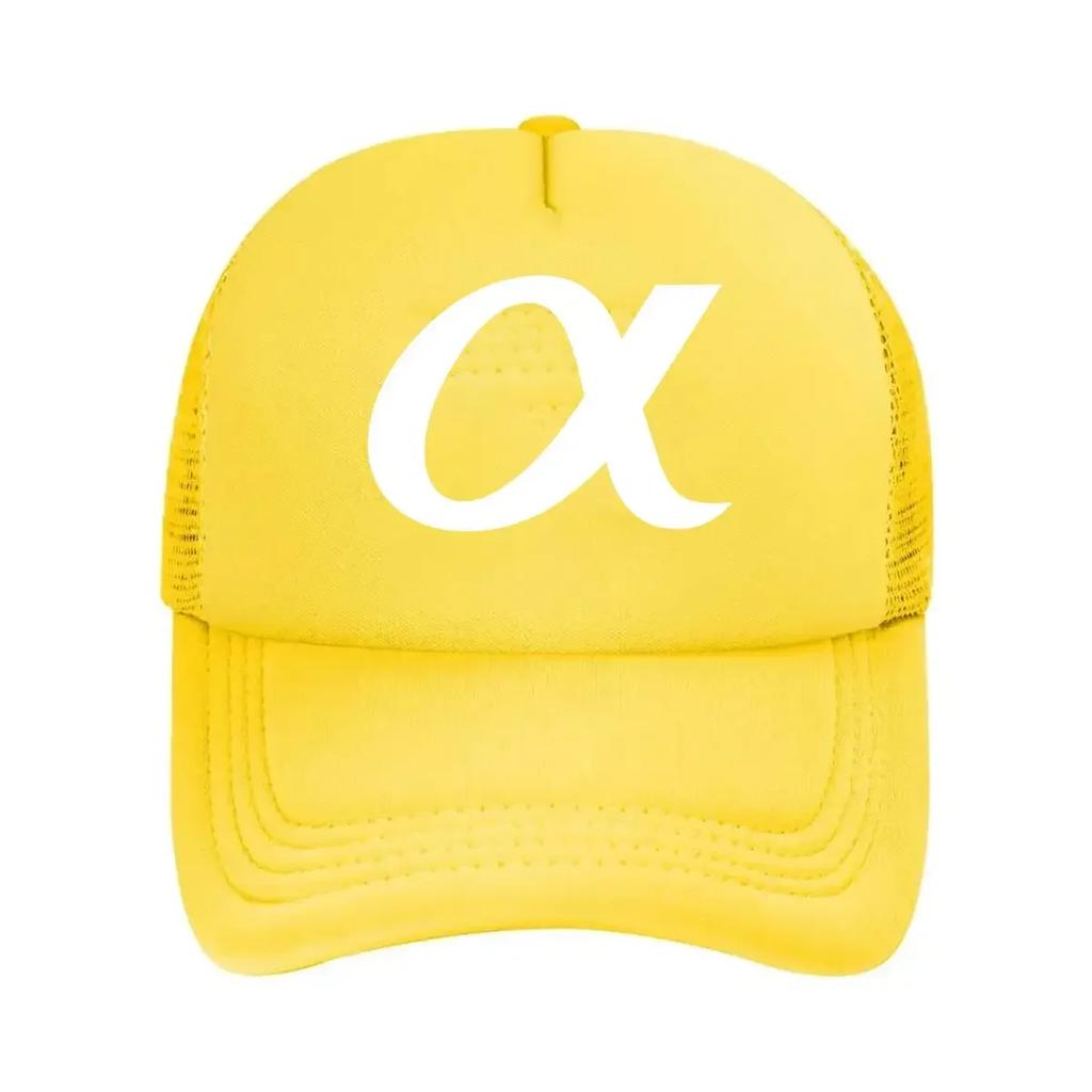 Alpha Symbol Minimalist  Inspired Greek Letter Art Design Mesh Baseball Cap