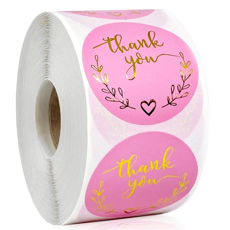 Kraft Paper Wheat Ear Thank You Stickers for Gift Packaging and Sealing