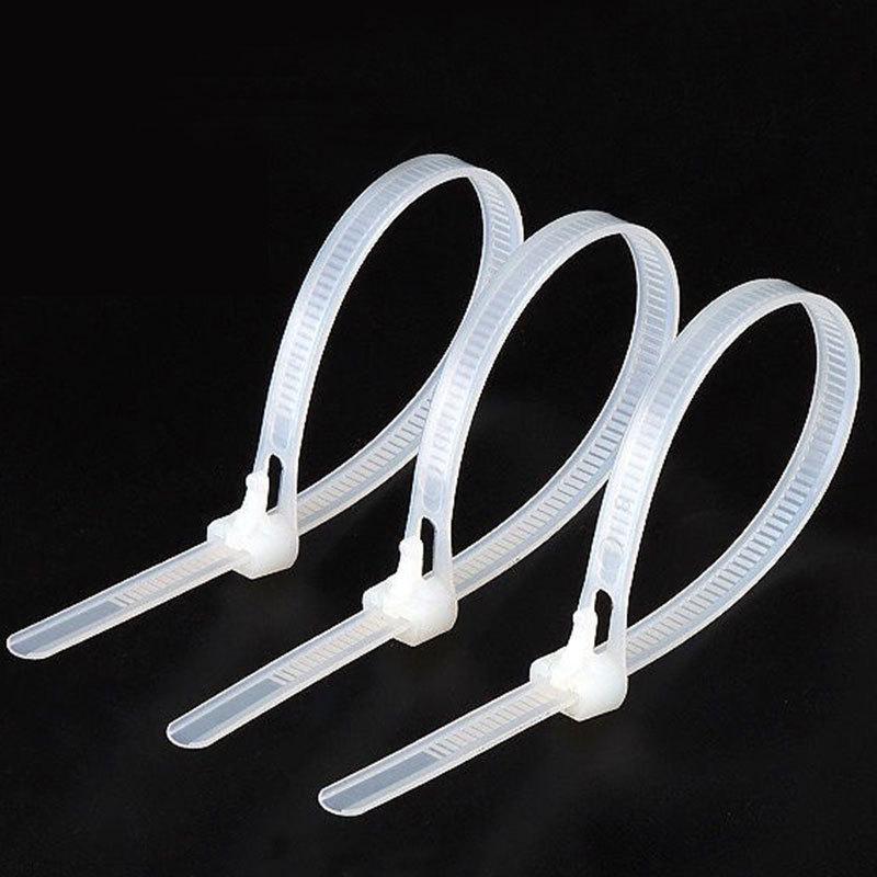 Reusable Nylon Cable Tie with Releasable Buckle - Black & White