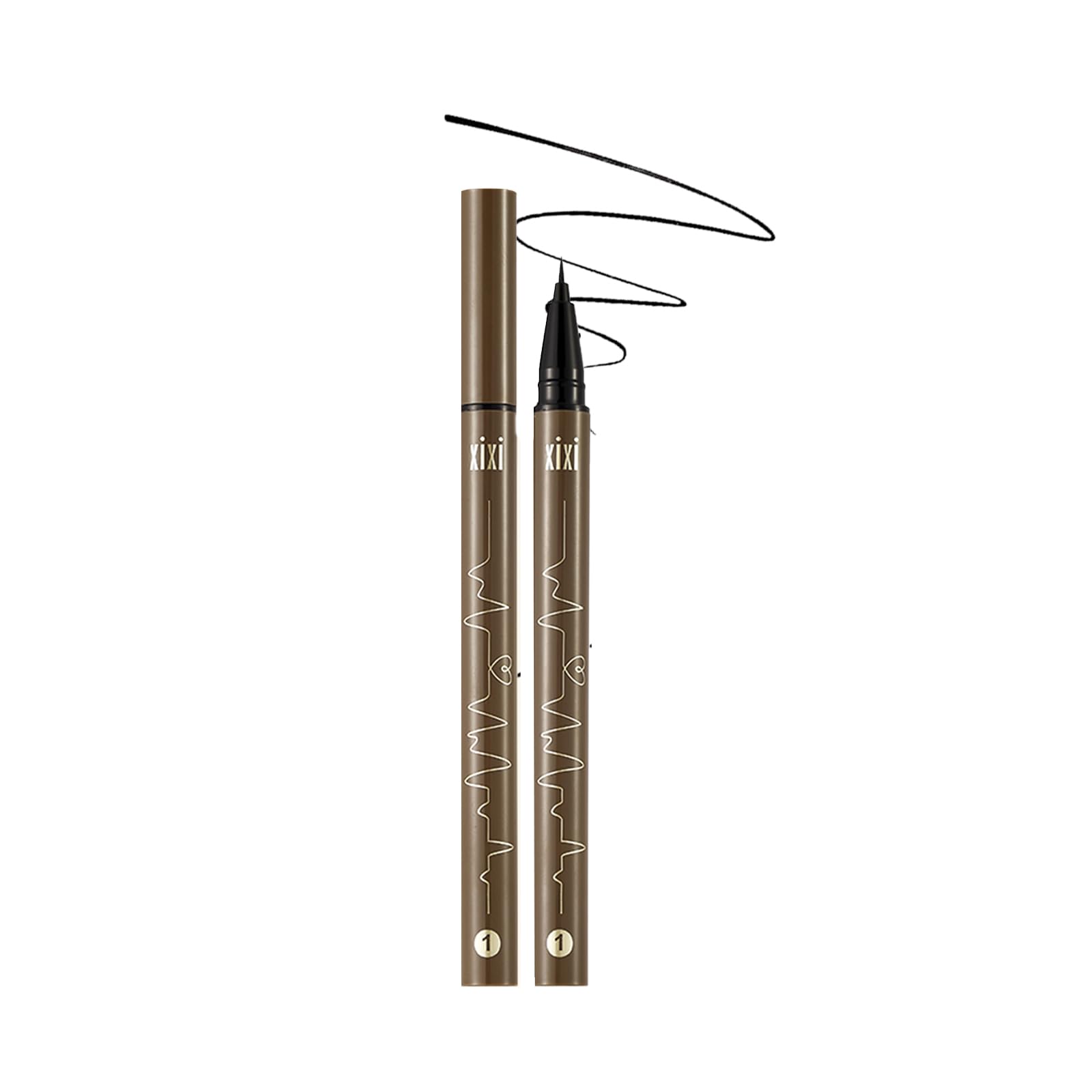 XIXI BOX Liquid Eyeliner, Ultra-Fine Brush, Quick-Drying, Smudge-Proof, Waterproof, Long-Lasting, Long-lasting. #1 Black