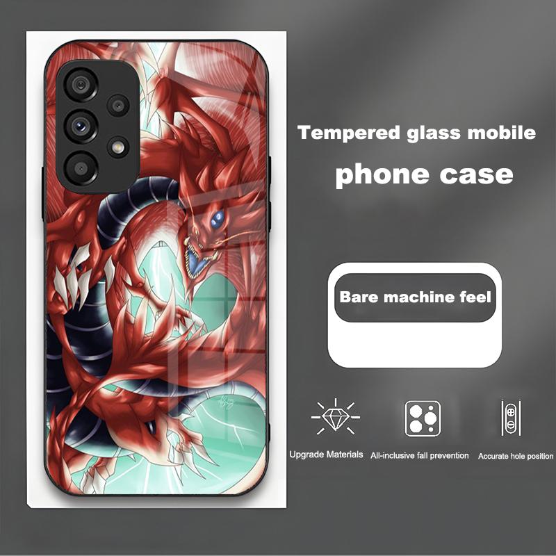 Yu-Gi-Oh! For Samsung Galaxy Note 8 9 S10 Plus S20 S21 FE S23 Ultra A12 A13 A32 A33 New Cartoon Tempered Glass Phone Case