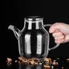 Steel Lid Glass Oil Pot Large-capacity Transparent Soy Sauce Vinegar Bottle Leak-proof Fragrant Oil Tank Kitchen Tools