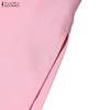 ZANZEA Women Casual Turn Down Collar Loose Long Sleeve Shirt Dress