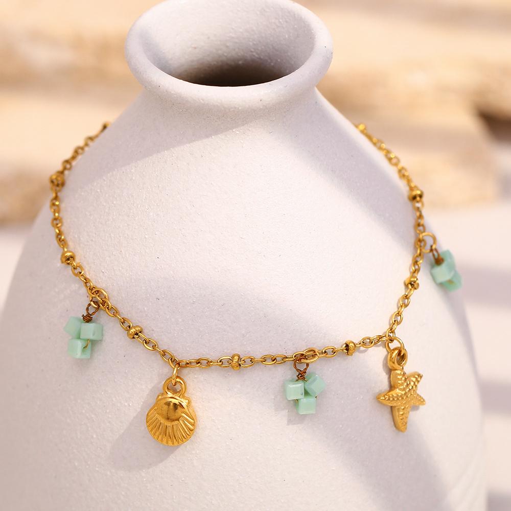 Dreamshow Dainty Sea Animal Charm Bracelet 18k Gold Plated Jewelry Fashion Bracelets Women