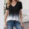women fashion v neck short sleeve gradient 3d print t shirt summer comfortable sportwear tops