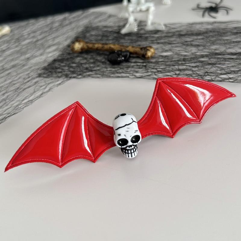 Dunkle Serie Halloween Kopfschmuck Mehrfarbiger Kürbis Teufel Fledermausflügel Seitenkopfschmuck Haarspange Lustiges Teuflisches Accessoire für Partys