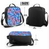 Blue And Pink Butterfly Morpho Insulated Lunch Bag for School Work Picnic Colorful Animal Tote Lunch Box Reusable Cooler Bag