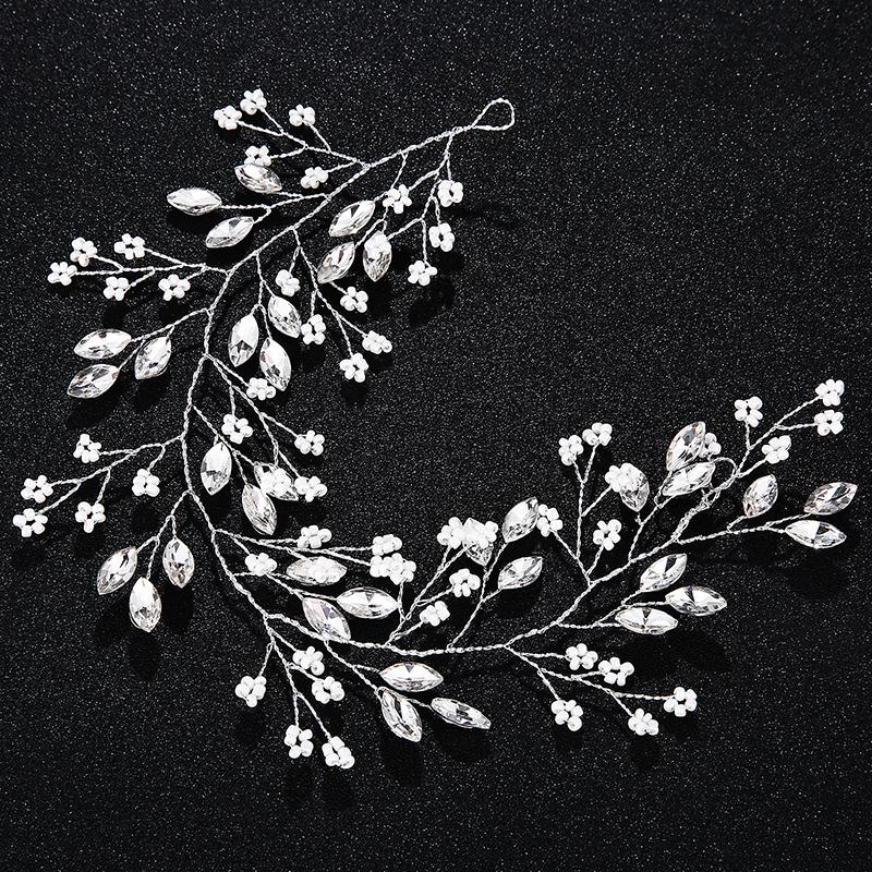 Miallo Handmade Flower Leaf Headbands Bridal Hair Vine Jewelry Hair Accessories Ornaments Wedding Tiaras and Crowns for Bride