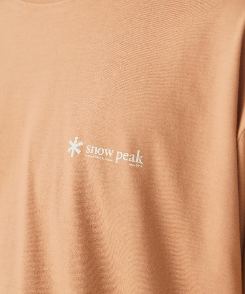 Snow Peak Soft Cotton Relaxed Logo Cut and Long and Size Orange L/S T-Shirt TS-25AU010, Sew, Sleeve, Men's Women's, M,