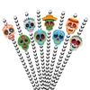 Paper Skeleton Theme Straws For Halloween Party Decorations And Drink Supplies