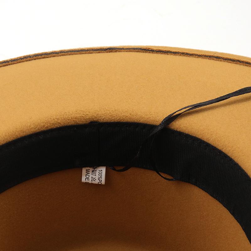 Semplice Cappello Fedora In Lana Invernale Stile Britannico Uomo Donna Tesa Larga Grande 9 cm Derby Matrimonio Chiesa Cappelli Jazz