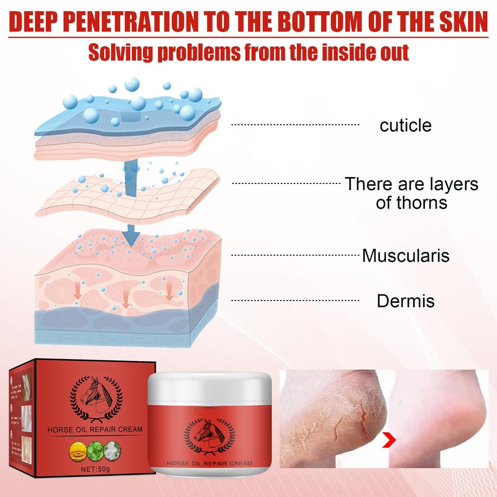 Equine Oil Foot Cream Anti Dryness and Chapping Moisturizing Cream Peeling Foot Cream Autumn and Winter Skin Repair
