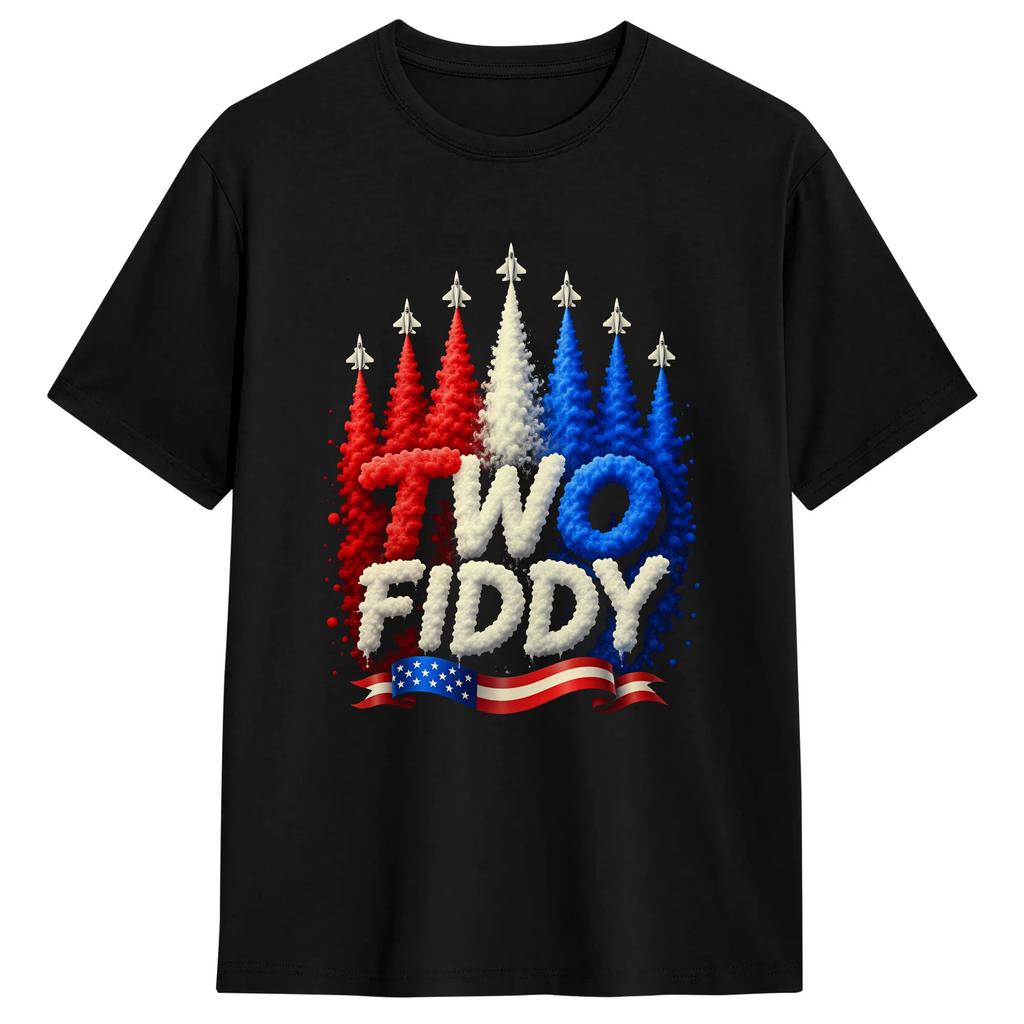 Two Fiddy T Shirt Summer Hip Hop Tshirts Cotton O Neck Plus Size Clothes Short Sleeve Y2k Fun Tshirt