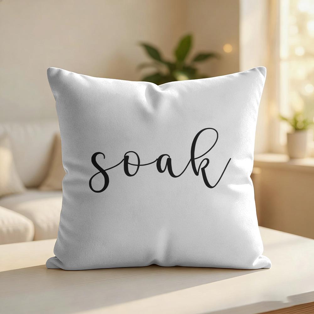 Finlay Noa Simple Words Ins Cushion Cover Silky Short Plush Invisible Zipper Dustproof Sofa Pillow Case For Home Decor