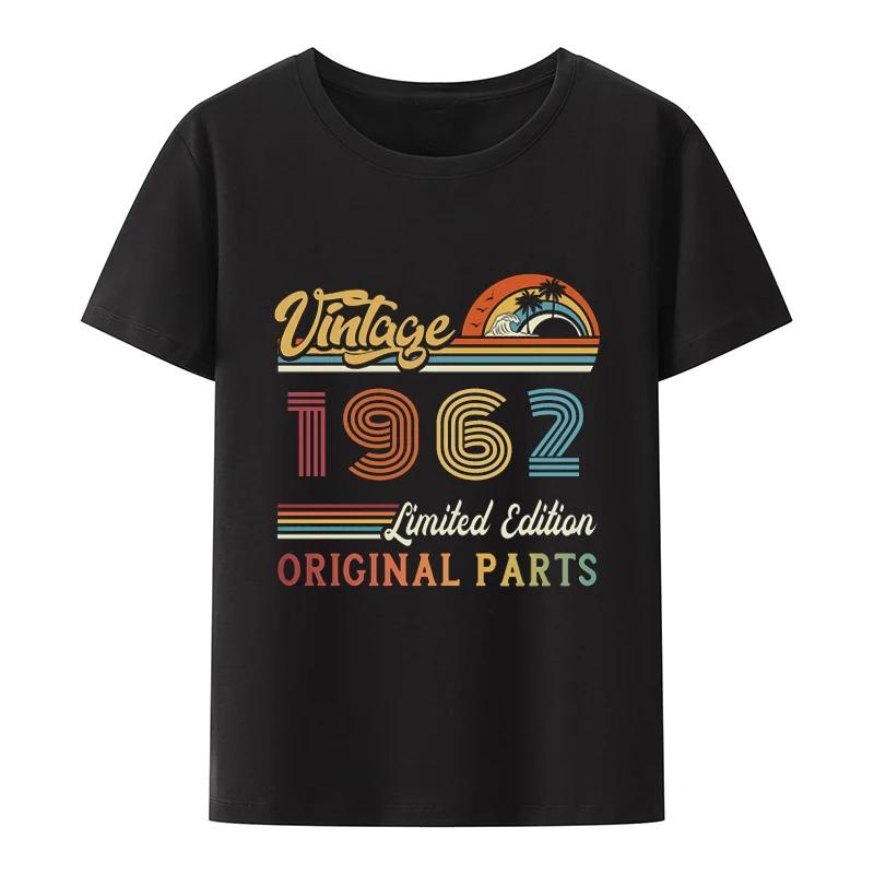 Retro 60-tals 56-årsdag T-shirt Ren T-shirt Vintage 1962 Herr T-shirt Herr Sommar Streetmode Par T-shirt Grafiska T-shirts