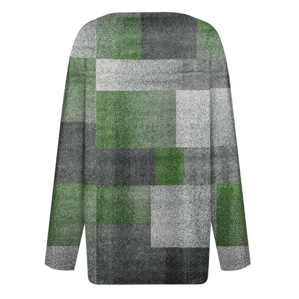 Women's T Shirt Tee Button Print Long Sleeve Daily Weekend Fashion Basic V Neck Regular Top