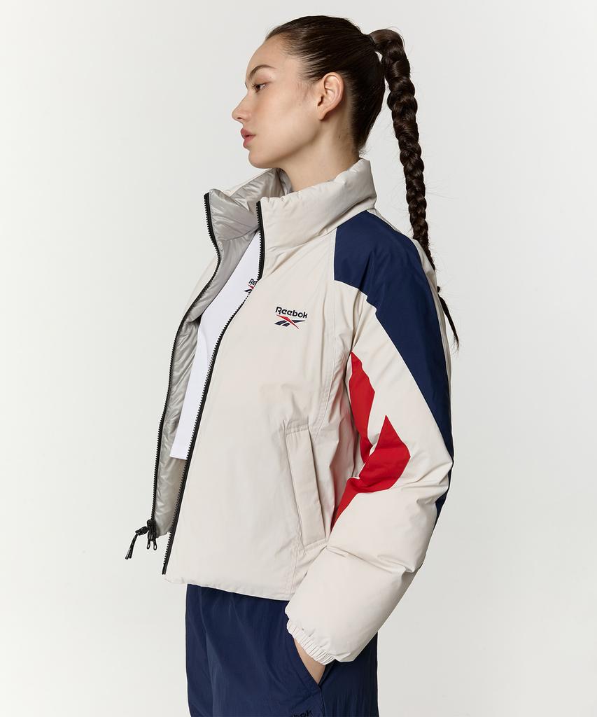 Reebok Vector Reversible Crop Down Jacket (W) - Beige